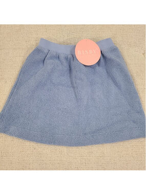 NEW Bisby Little English Toddler Girls Light Blue Terry Skirt Pull On Sz 8